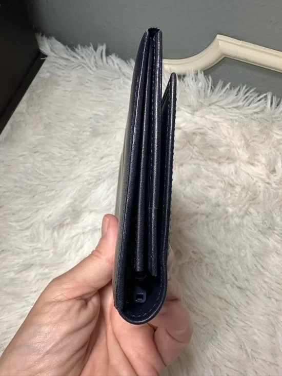 Givenchy Navy leather long wallet with gold trim - Picture 4 of 11